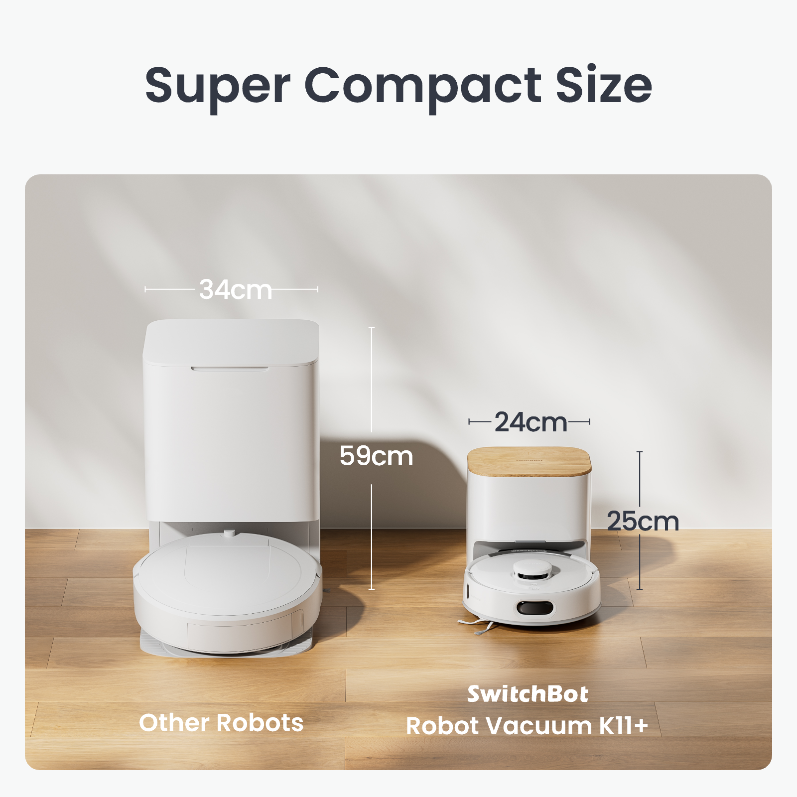 SwitchBot K11+ Mini Robot Vacuum (W3003100) view 3