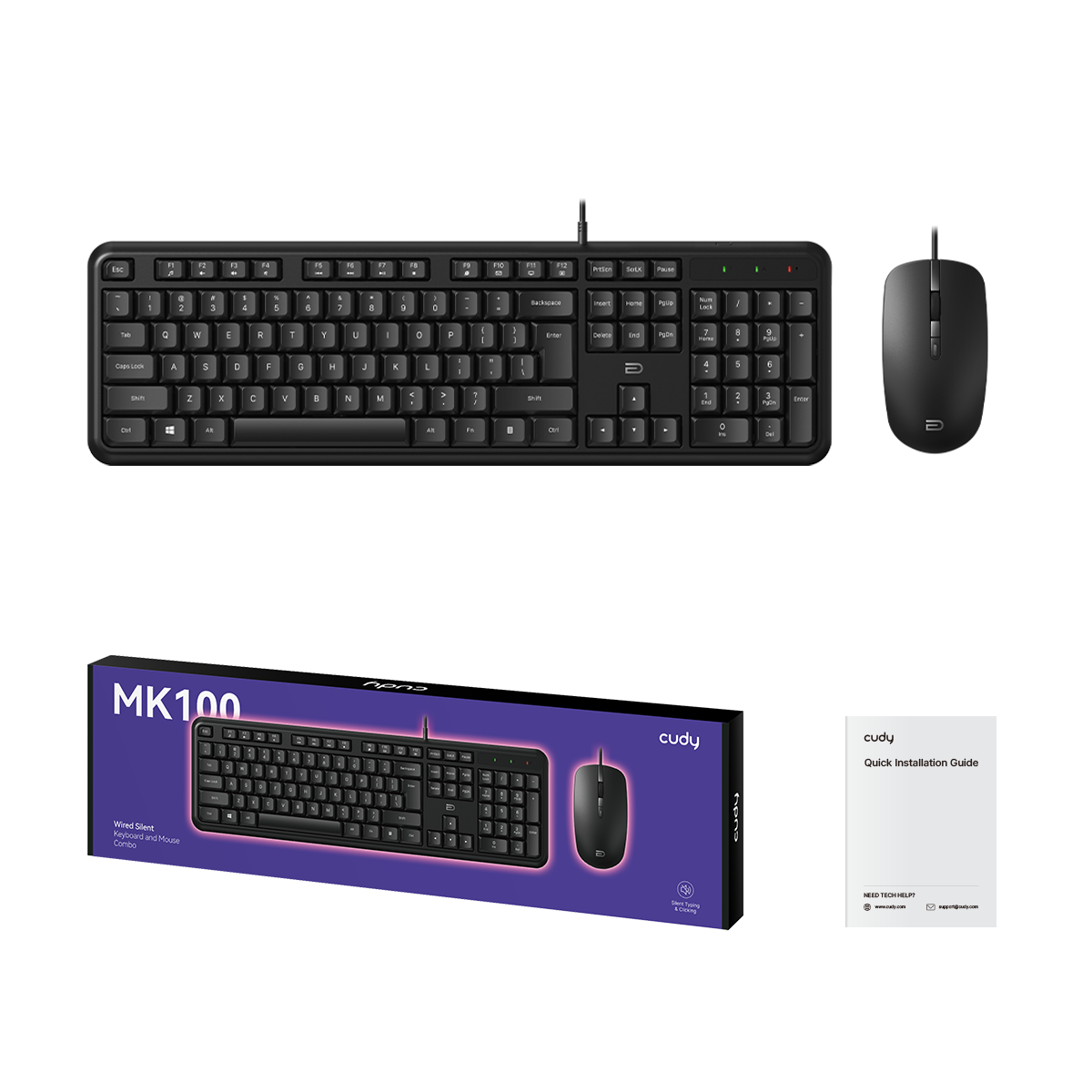 Cudy MK100 1.0 - Corded Keyboard and Mouse Combo view 2