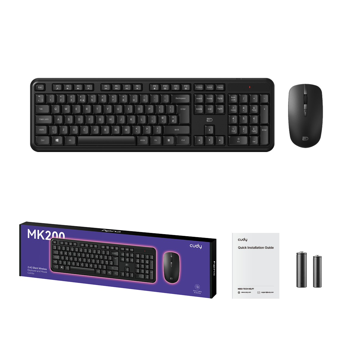 Cudy MK200 1.0 - 2.4G+ Wireless Keyboard and Mouse Combo view 2